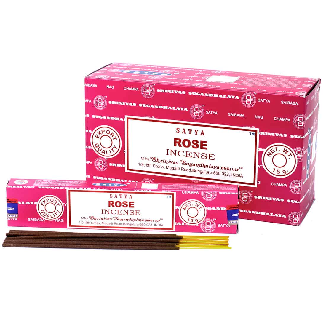 Satya - Rose Røgelsespinde 15 gram - Billede 2