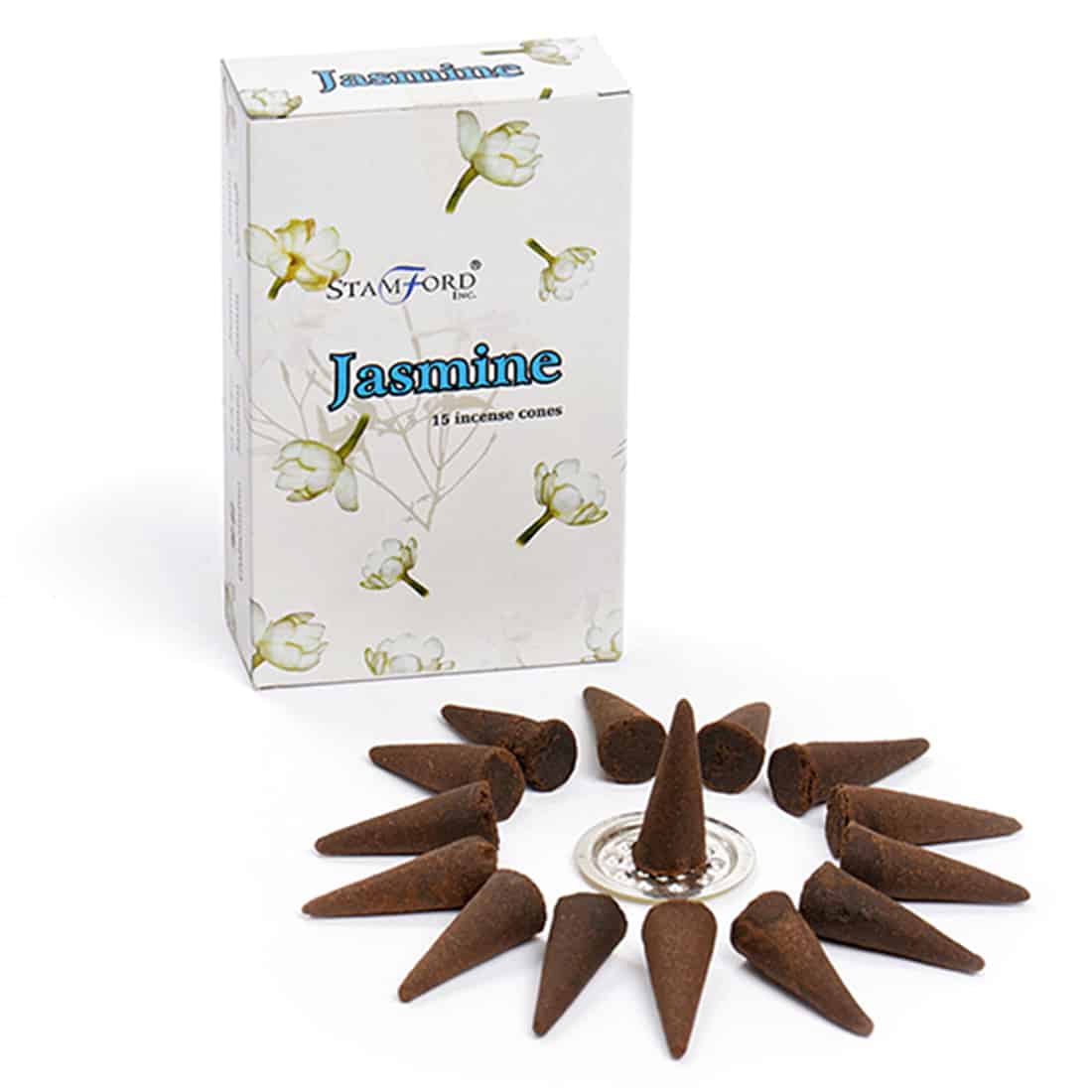 Stamford - Røgelse Kegler Jasmin 15 stk - Røgelseskegler