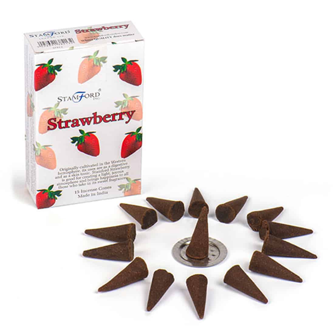 Stamford - Røgelse Kegler Jordbær 15 stk