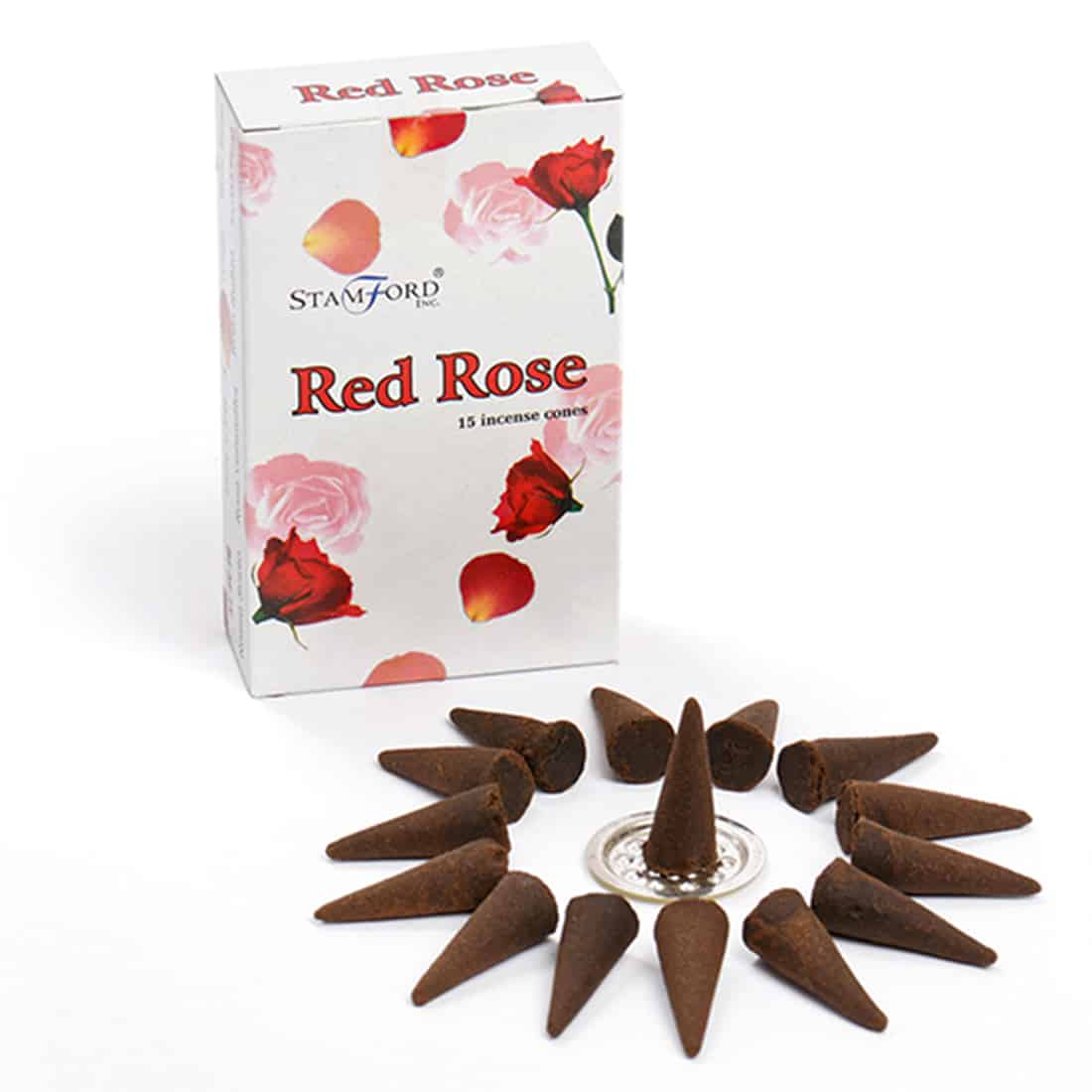 Stamford - Røgelse Kegler Røde Roser 15 stk