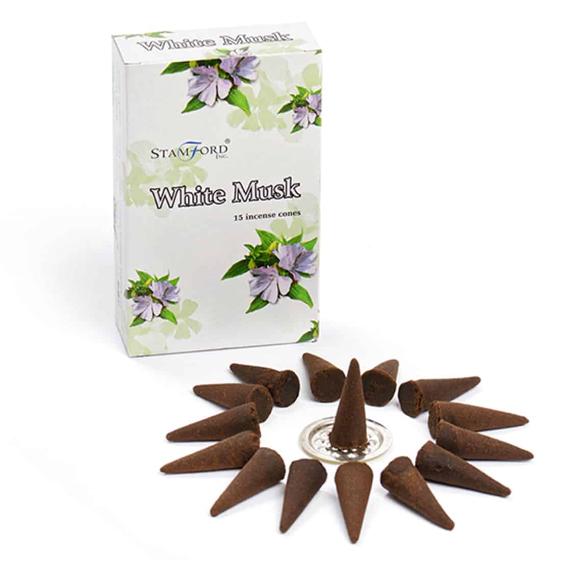 Stamford - Røgelse Kegler White Musk 15 stk - Røgelseskegler